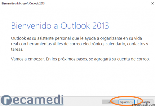 Bienvenida de outlook